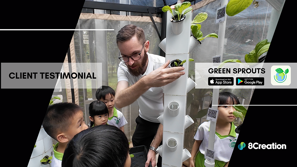 Preschool teacher guiding children in a hands-on gardening session for GreenSprouts app testimonial